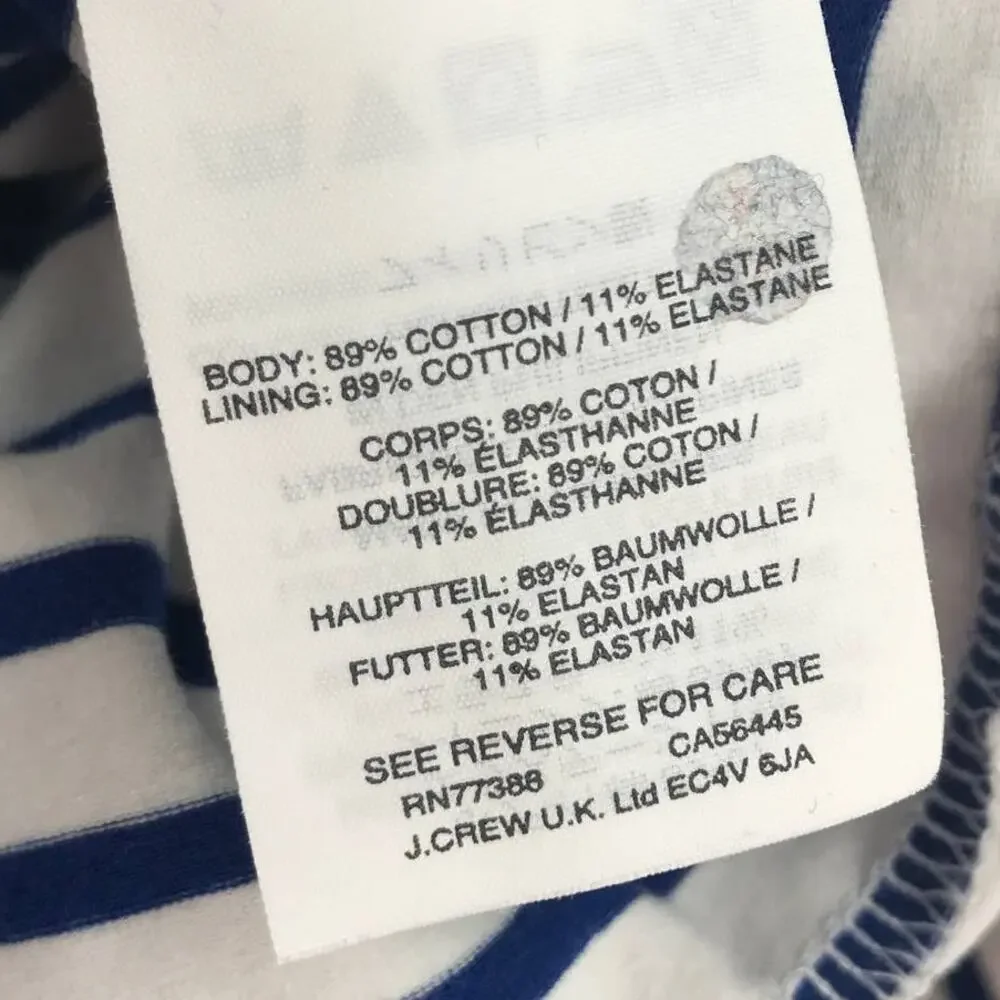 J. Crew Crossover Blue Striped White Nautical Surplice Bodysuit